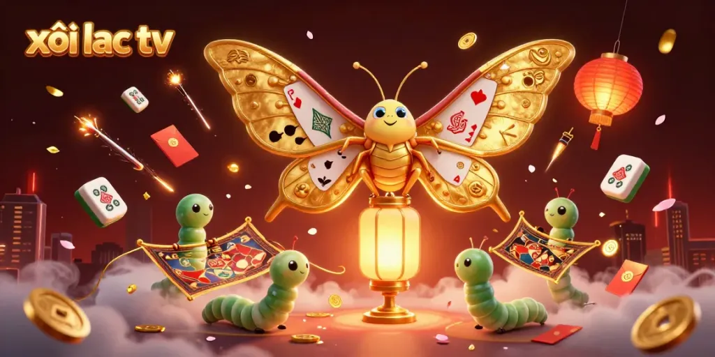 Bet on xôi lạc tv with this vibrant casino-themed illustration showcasing dynamic game elements