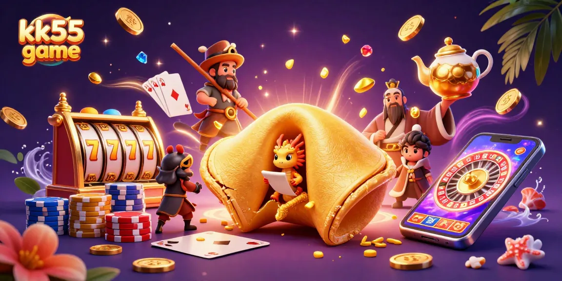 Engage in thrilling kk55 game action surrounded by dynamic gold coins and vibrant casino elements.