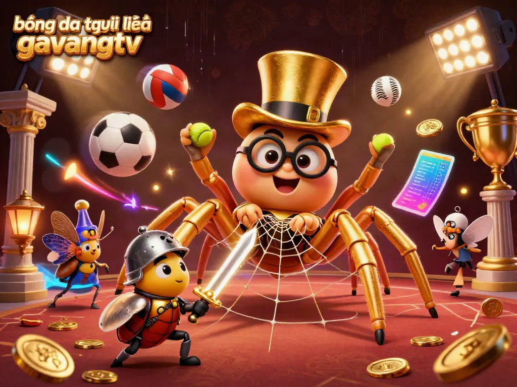 Experience bóng đá trực tuyến gavangtv with a vibrant 3D illustration showcasing dynamic sports elements.