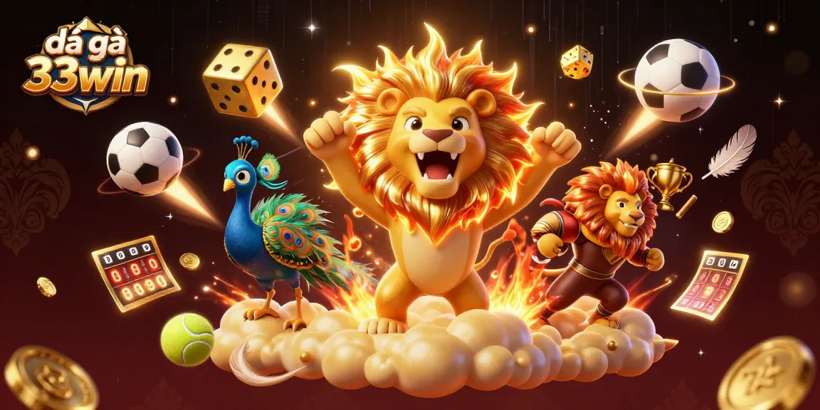 Experience the excitement of đá gà 33win with this vibrant illustration showcasing thrilling action and dynamic betting elements.