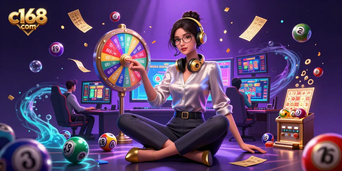Engage with c168 com's vibrant casino games featuring a stylish gamer in a high-tech setup.