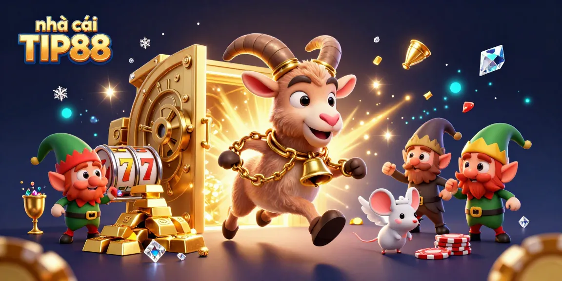 Experience the excitement at nhà cái TIP88 casino with vibrant characters stealing poker chips and treasures.