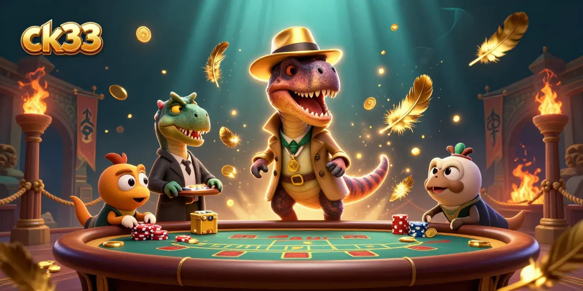 Watch the ck33 velociraptor card counter sneaking chips at a blackjack table amidst excitement.
