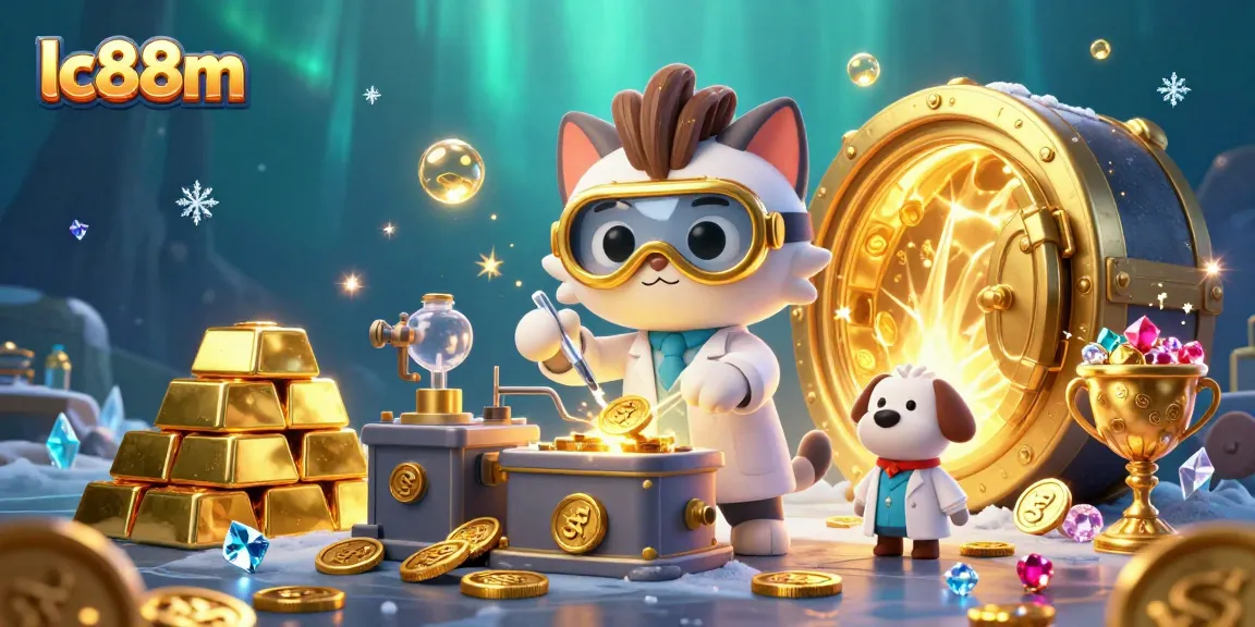 Experience the excitement of lc88m with a vibrant casino scene featuring gold treasures and playful characters.
