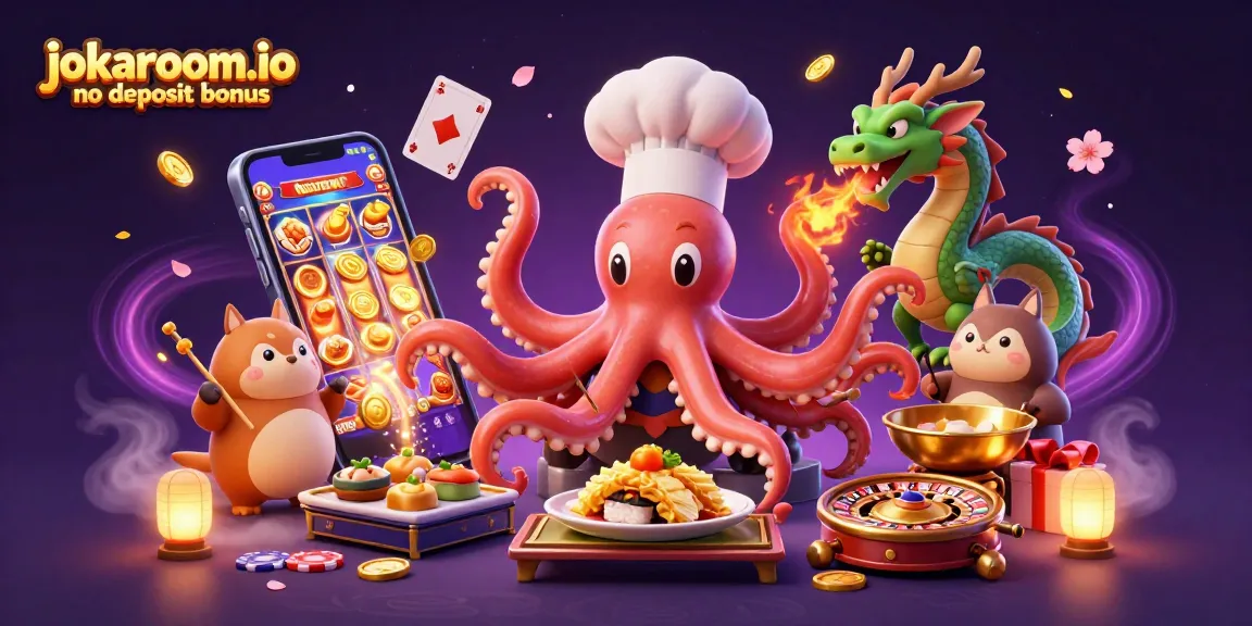 Experience fun with jokaroom.io no deposit bonus through exciting wins in a vibrant casino illustration.