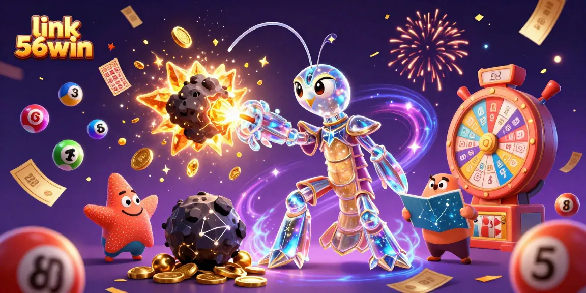 Experience the thrill of winning with link 56win, featuring colorful lottery balls and exciting gaming elements.