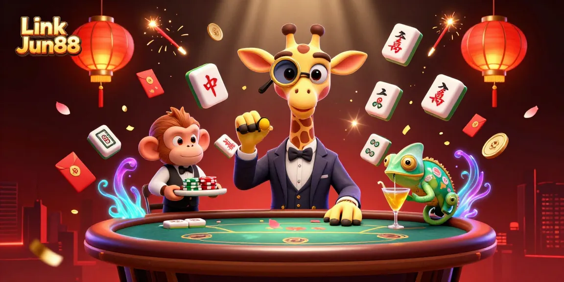 Engage in thrilling experiences at Link Jun88 with vibrant casino elements featuring high-roller characters.